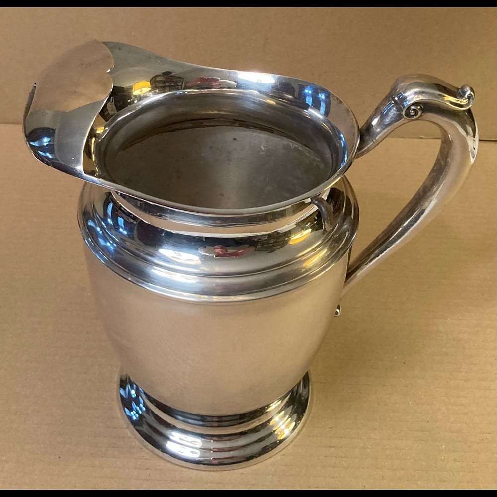 COPY - Sterling silver plate Georgian style water pitcher wide ice guard spout - Picture 9 of 12